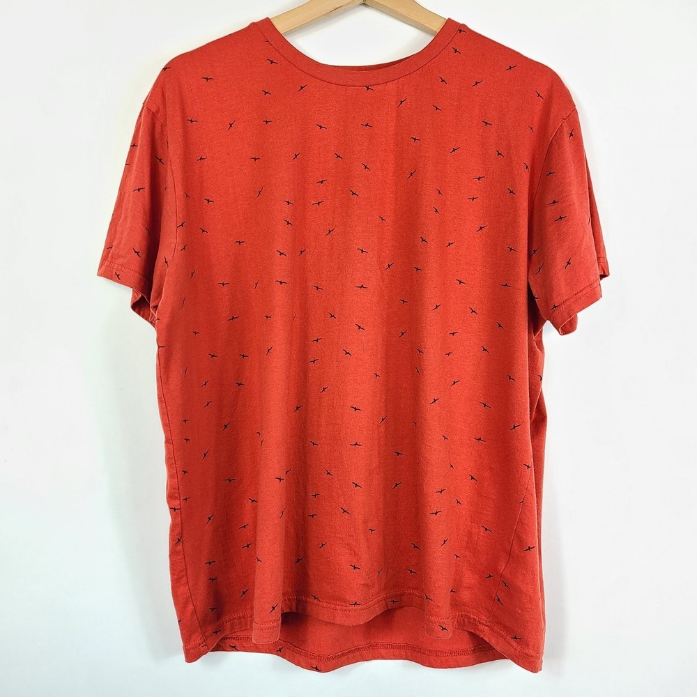 Denim & Flower Orange Bird Short Sleeve T-Shirt Size L